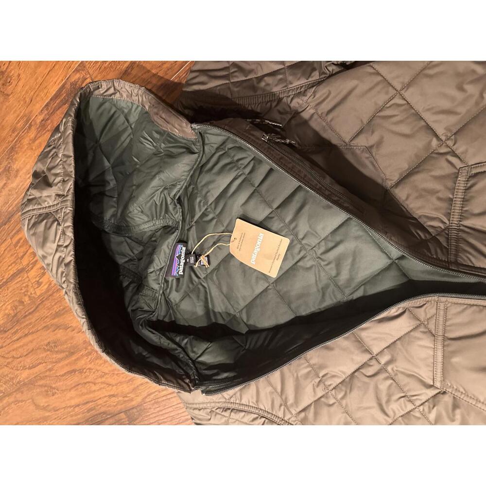 Patagonia Diamond Quilted Bomber Hoody Jacket Women's Size L NWT Basin Green - Picture 7 of 9